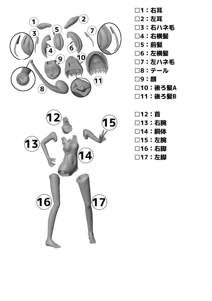 ずんだもん(人間形態) 1/8 ガレージキット 水着版 (第一期生産版)