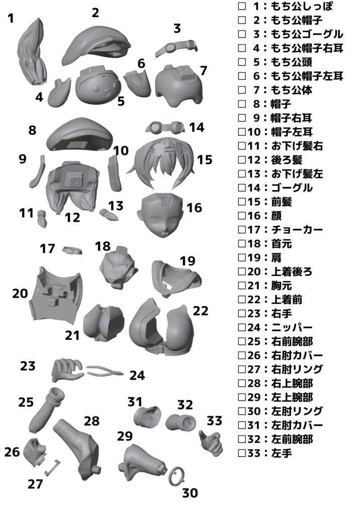1/8ガレージキット モチノ・キョウコ with もち公 通常衣装版