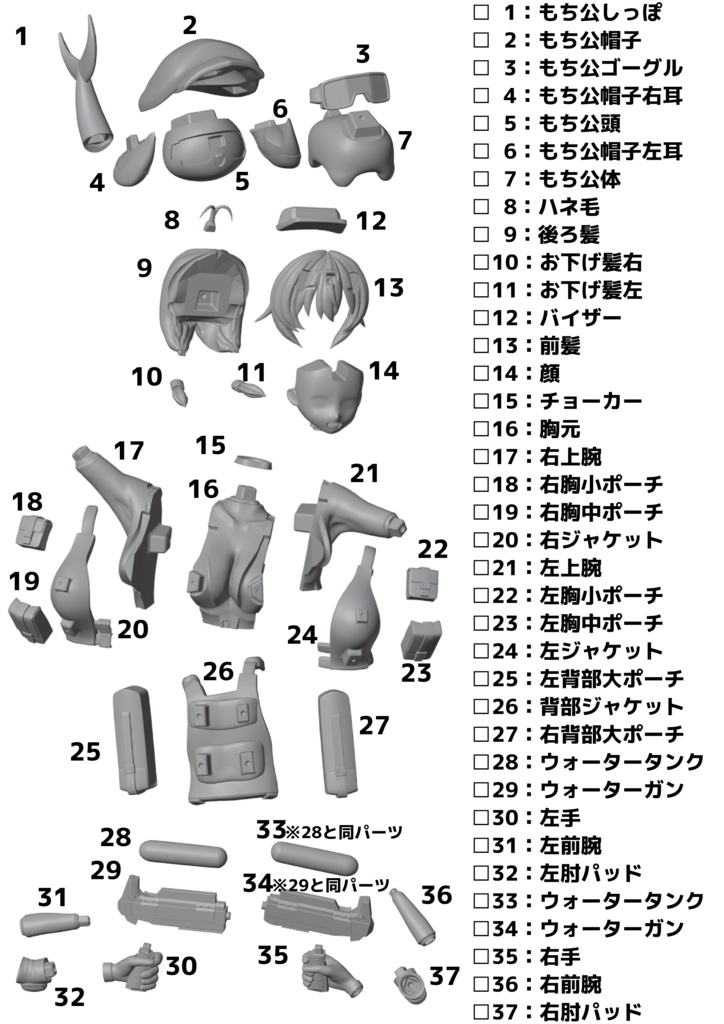 1/8ガレージキット モチノ・キョウコ with もち公 水着版