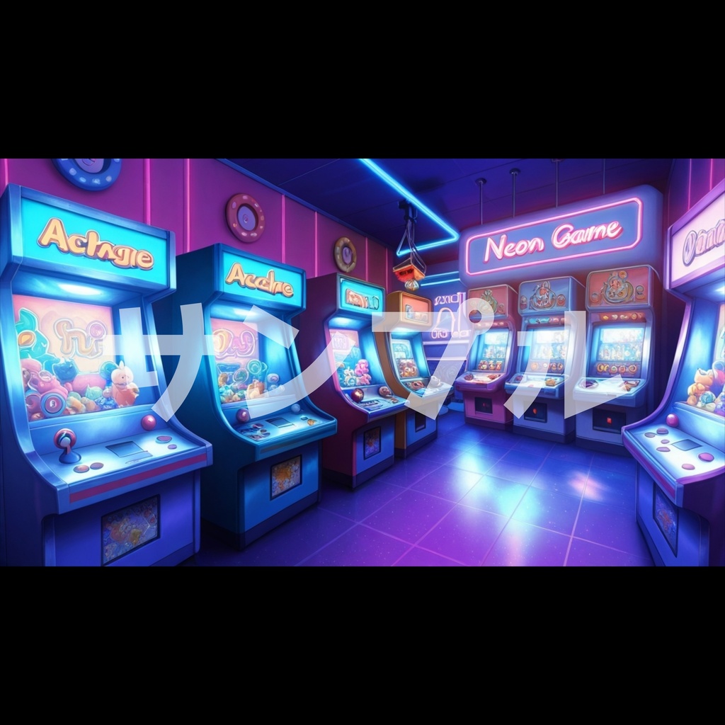 【4K画像配信素材】ゲームセンター 4枚+おまけ付き Vtuber向け 超高画質4K画像・背景素材