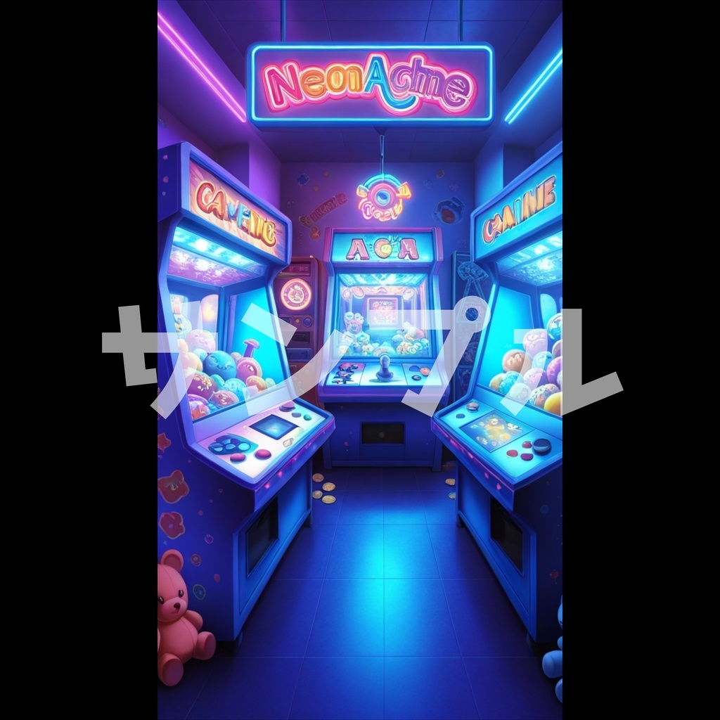 【4K画像配信素材】ゲームセンター 4枚+おまけ付き Vtuber向け 超高画質4K画像・背景素材