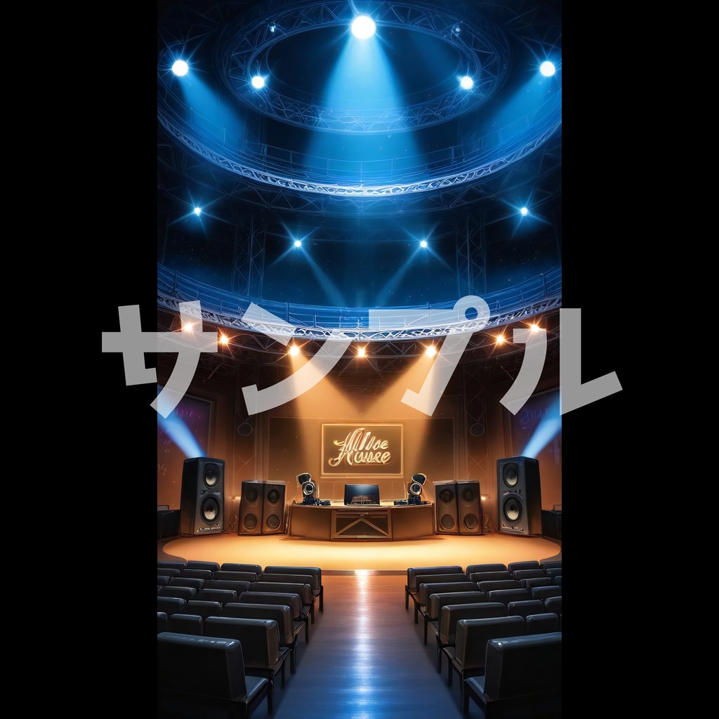 【配信素材】ライブハウスのステージ背景&BGMセット(横型2枚+縦型2枚+おまけBGM2曲)4K高画質