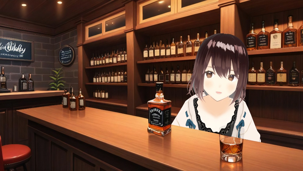 【配信素材】バーテンダー風カウンター背景セット|分割構造で自然な演出が可能!(横型・縦型 + BGM2曲付き)