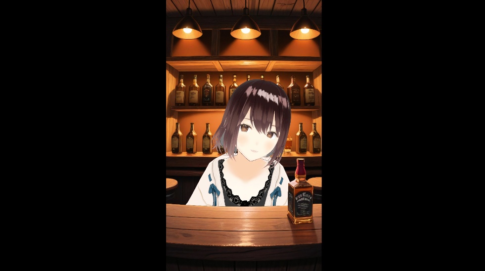 【配信素材】バーテンダー風カウンター背景セット|分割構造で自然な演出が可能!(横型・縦型 + BGM2曲付き)