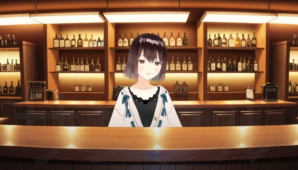 【商用OK】バーテンダー風カウンターセット 背景素材|横型/縦型対応&BGM2曲付き