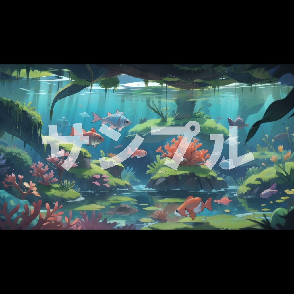 【4K配信背景】幻想アクアリウム空間セット|VTuber・配信者向け縦横対応+著作権フリーBGM付き🎵