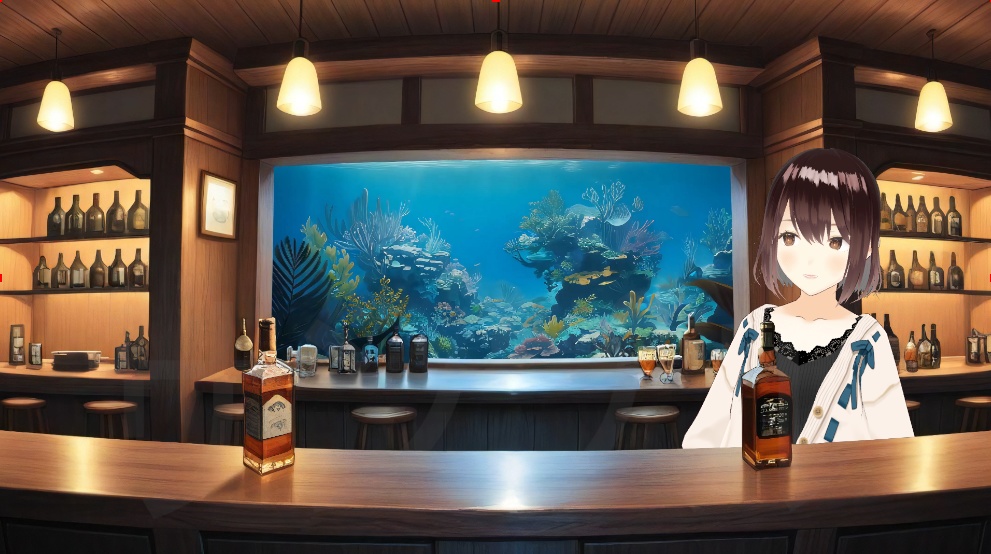 【動く背景セット】アクアリウムバー配信素材|VTuber・雑談・飲み配信に最適|高品質BGM付き