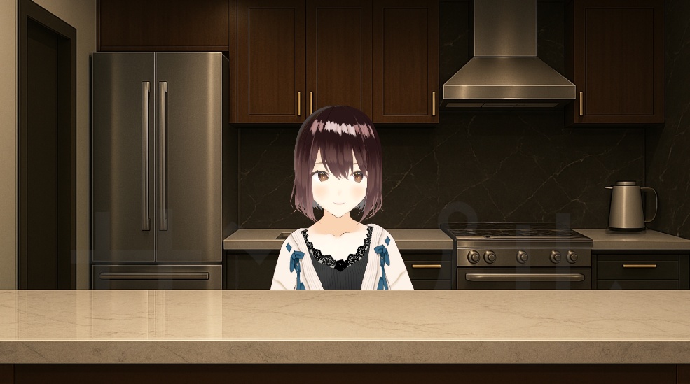 【配信背景】雑談&料理配信に!モダンキッチン背景&BGM素材 背景素材セット