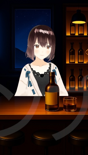 【配信背景】おしゃれな夜のバー【星空配信ラウンジセット】シンプルでおしゃれな空間を演出