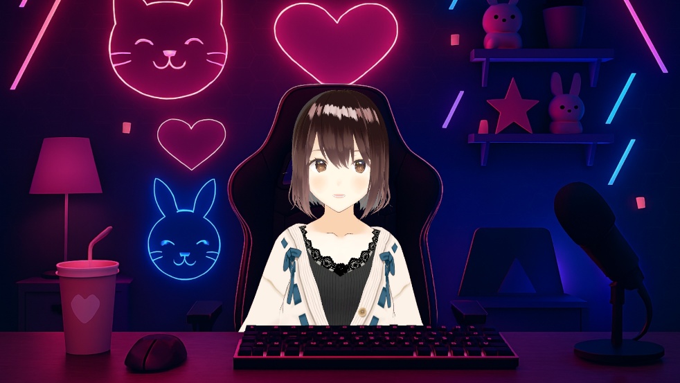 【ゲーミングネオン配信部屋セット】カラフルで臨場感あふれるデザイン&BGM付き!