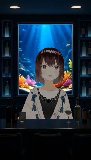 【動く背景】アクアリウムカウンターバー背景セット | 動くシームレス動画 + BGM5曲付き ※縦型バージョン