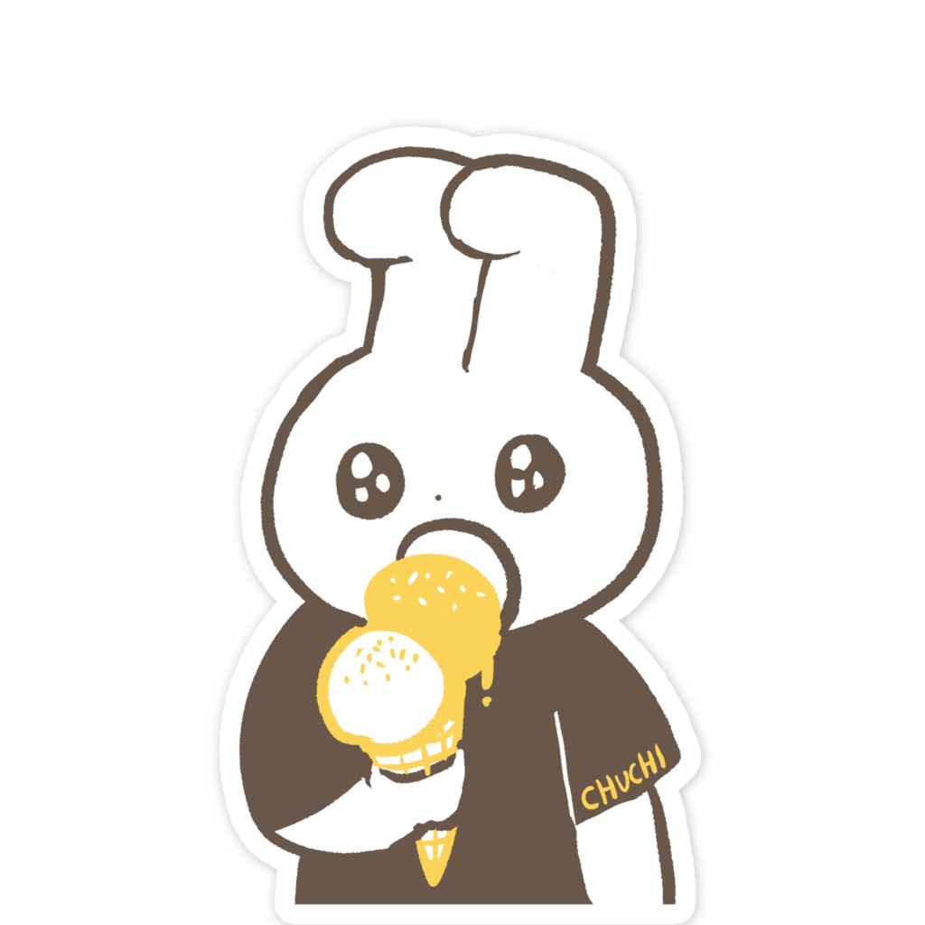 アイスを食べるうさぎ