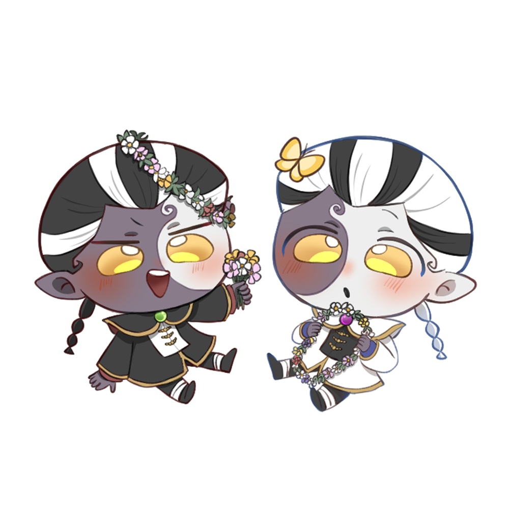 ミニ白黒無常アクリルキーホルダー