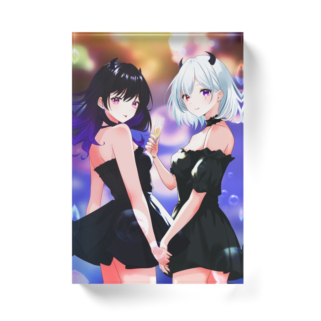 乾杯アクリルブロック-常磐碧/紫鬼りんご