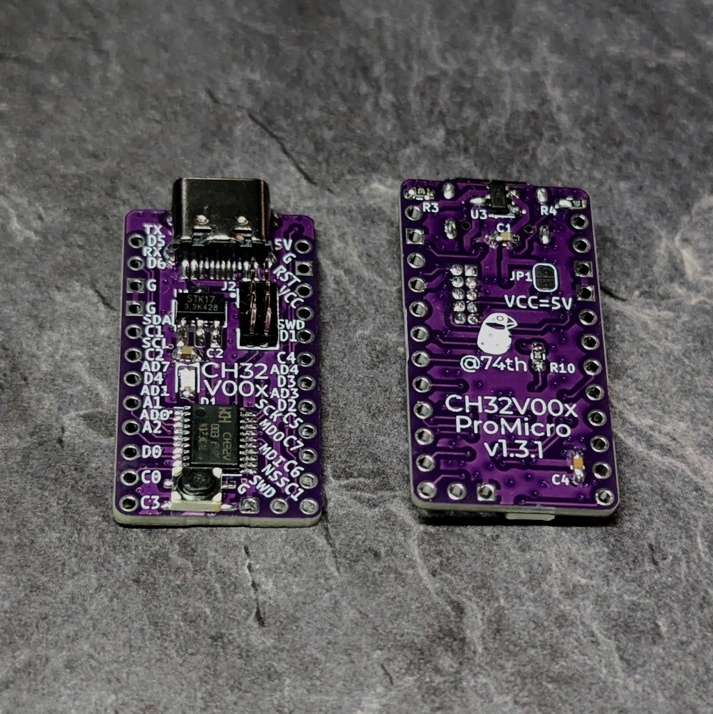 CH32V003 ProMicroサイズ開発ボードキット v1.3.1(3個入¥1,500) [74TH-G064]