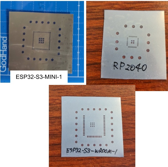 PCB SMT ステンシルお裾分け品:ESP32-S3-MINI-1、RP2040など