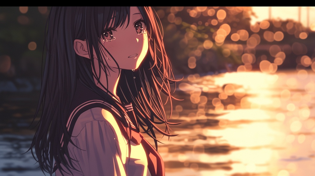 【AI感なし】エモい夕暮れ×センチメンタル学生プロンプト
