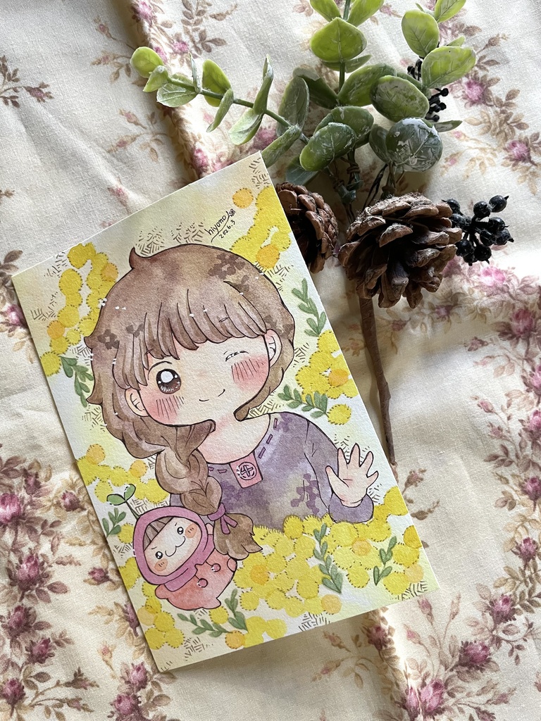 イラスト原画「ミモザシリーズ①」