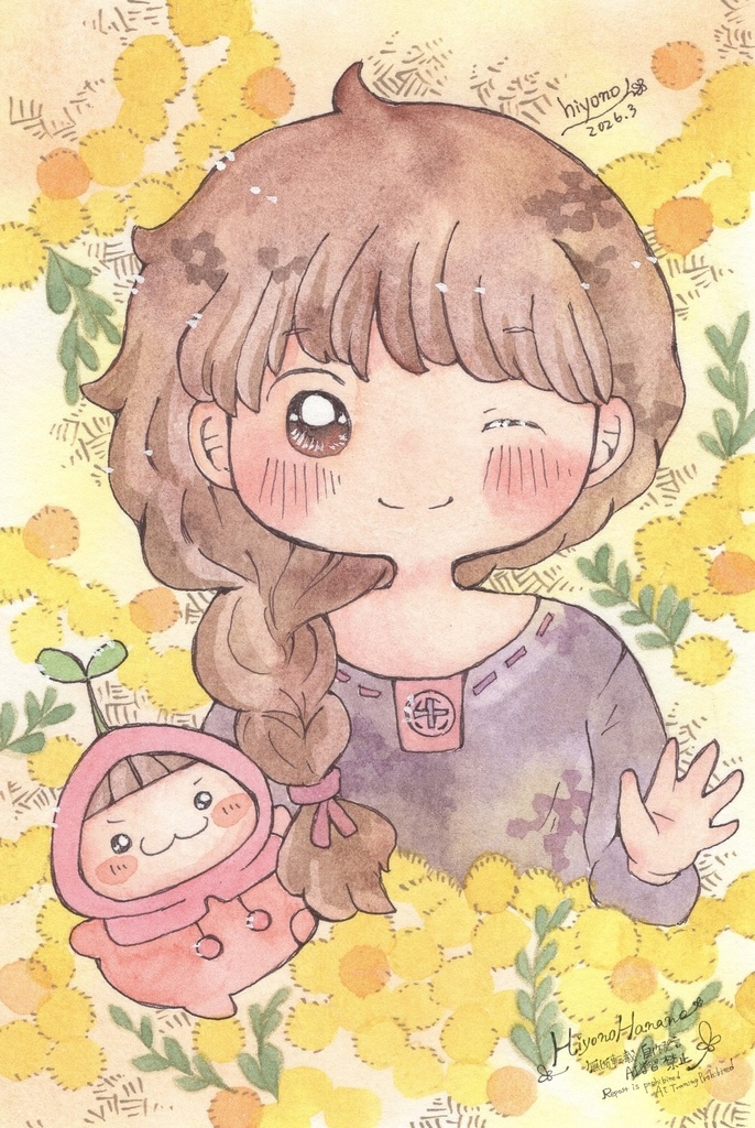 イラスト原画「ミモザシリーズ①」