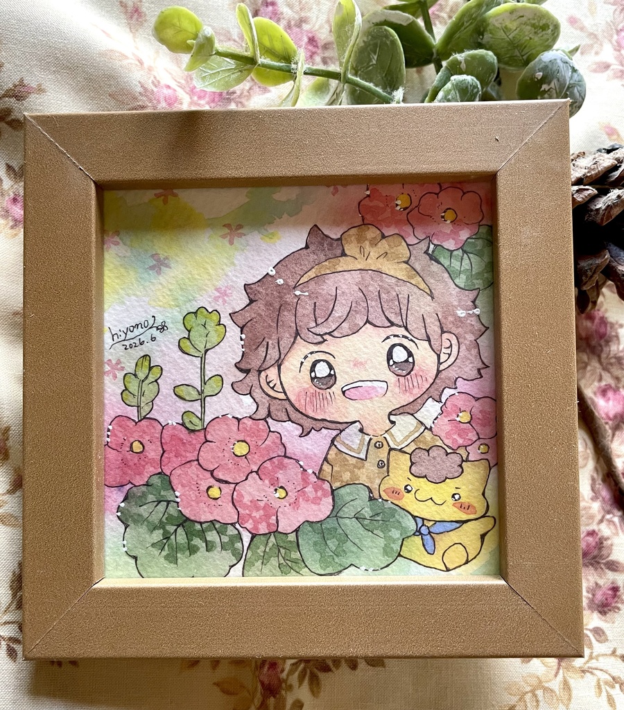 額装済みイラスト原画「きっと君のために」