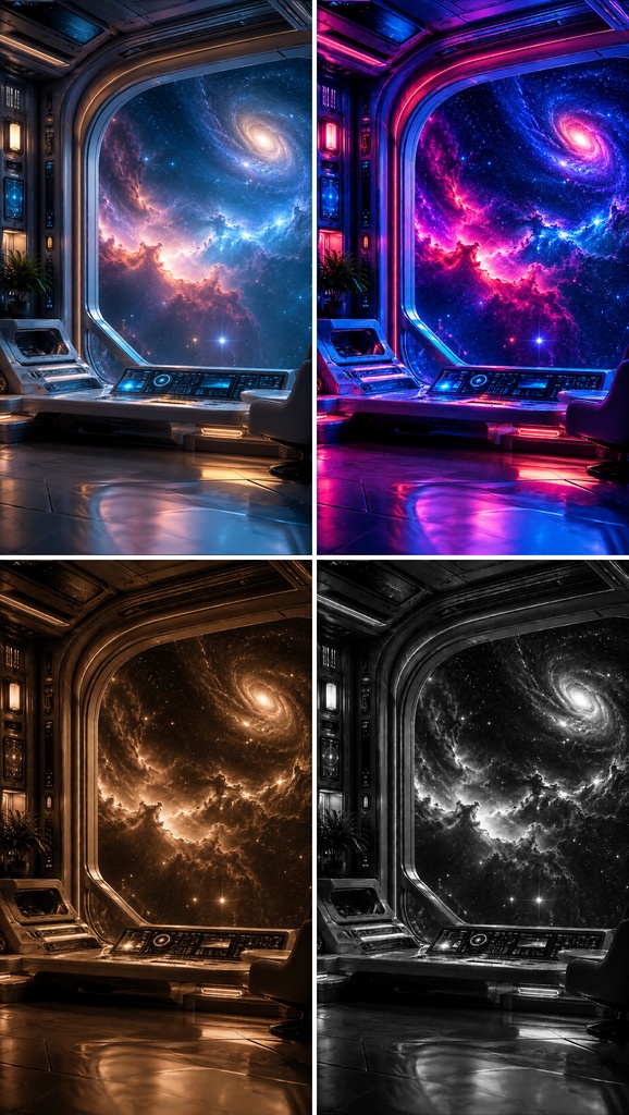 宇宙ステーション 配信・SNS背景8枚セット【シーン背景シリーズ】