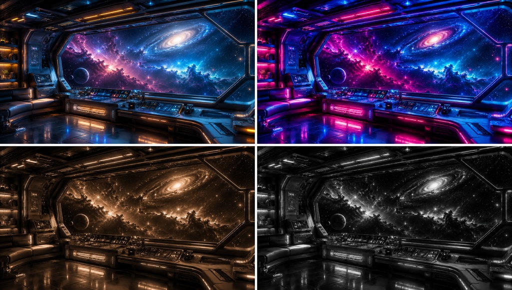 宇宙ステーション 配信・SNS背景8枚セット【シーン背景シリーズ】