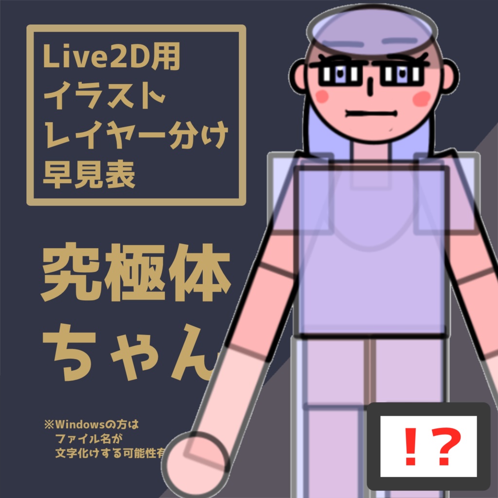 【Live2D】究極のレイヤー分け早見表【psdファイル】