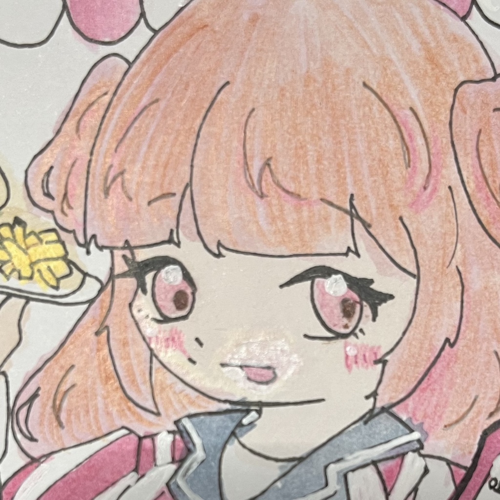 オリジナル透明水彩イラスト　色紙