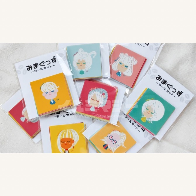 coffee×girl×boyしかくいシールセット