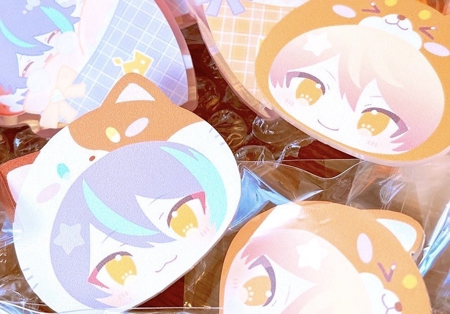 ねこいぬぬいアクリルバッジ