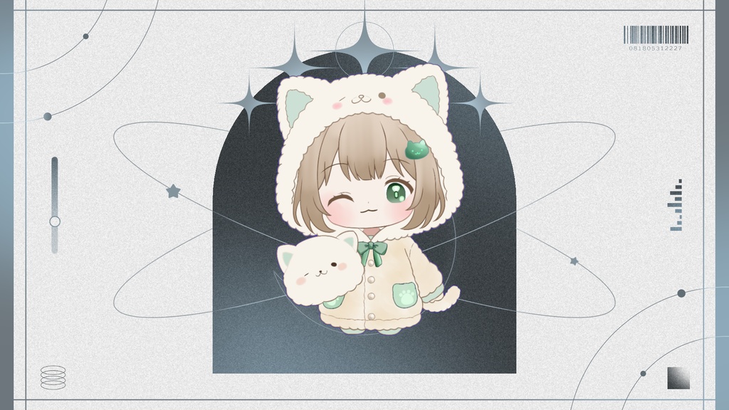 【汎用モデル】ワンコイン?!ネコパジャマちゃん