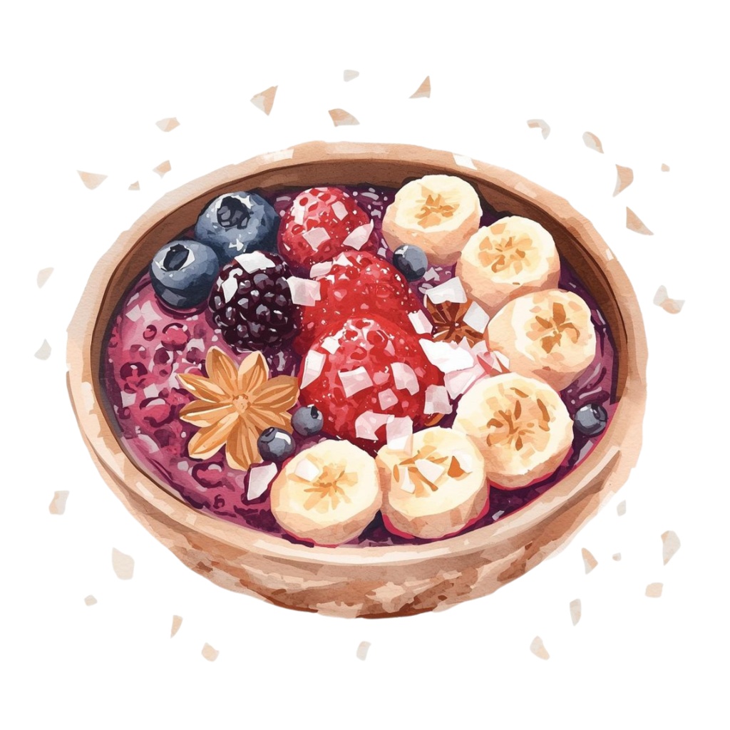 水彩画風 フルーツボウル クリップアートセット11点セット(PNG形式・背景透明)