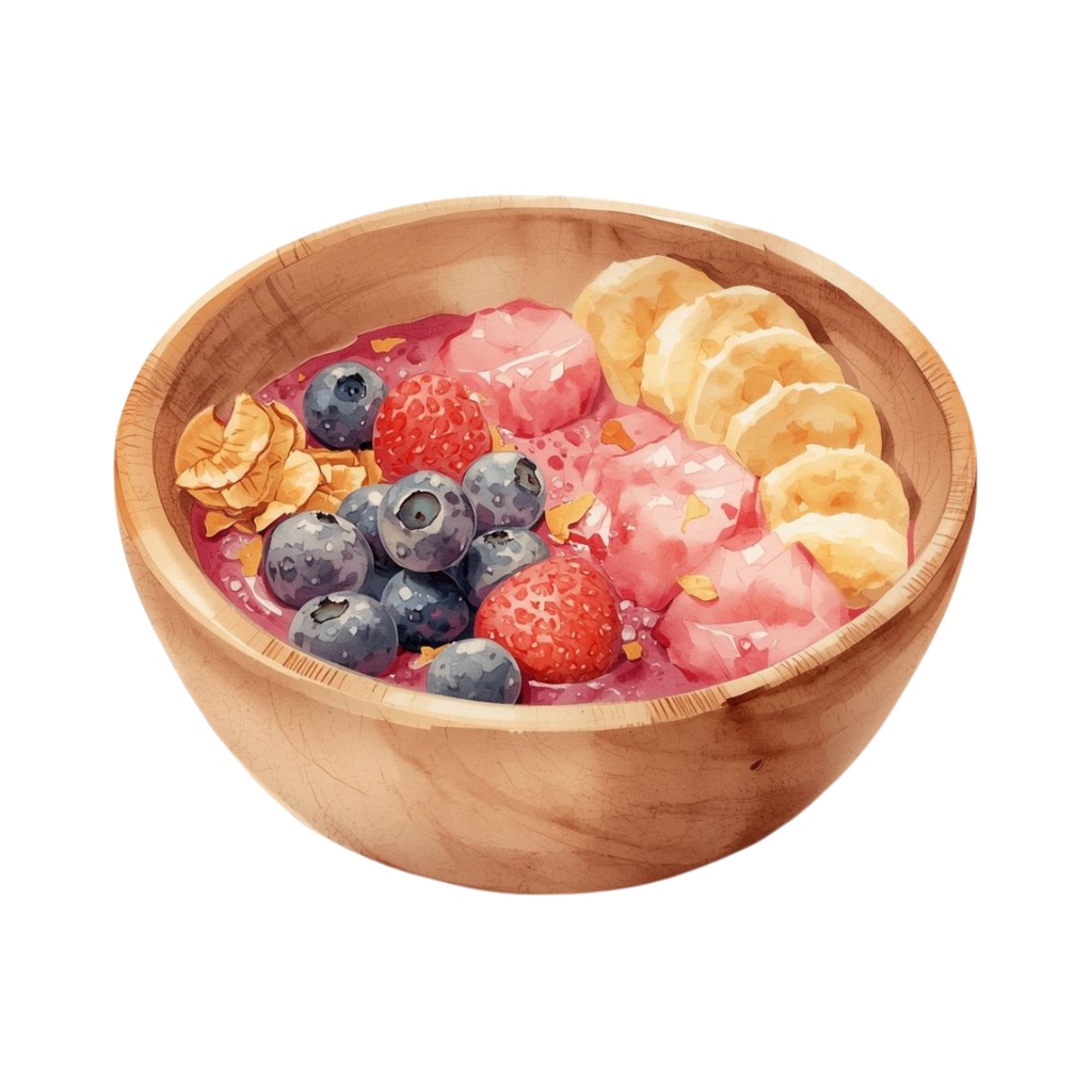 水彩画風 フルーツボウル クリップアートセット11点セット(PNG形式・背景透明)