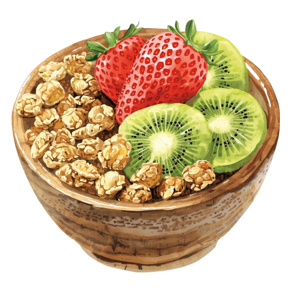 水彩画風 フルーツボウル クリップアートセット11点セット(PNG形式・背景透明)