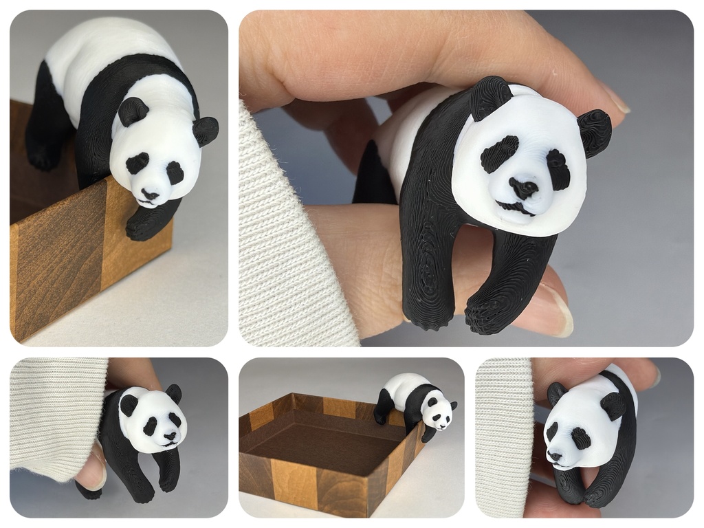 ふち子パンダの3Dプリント用データ(色分け済みの3mf)