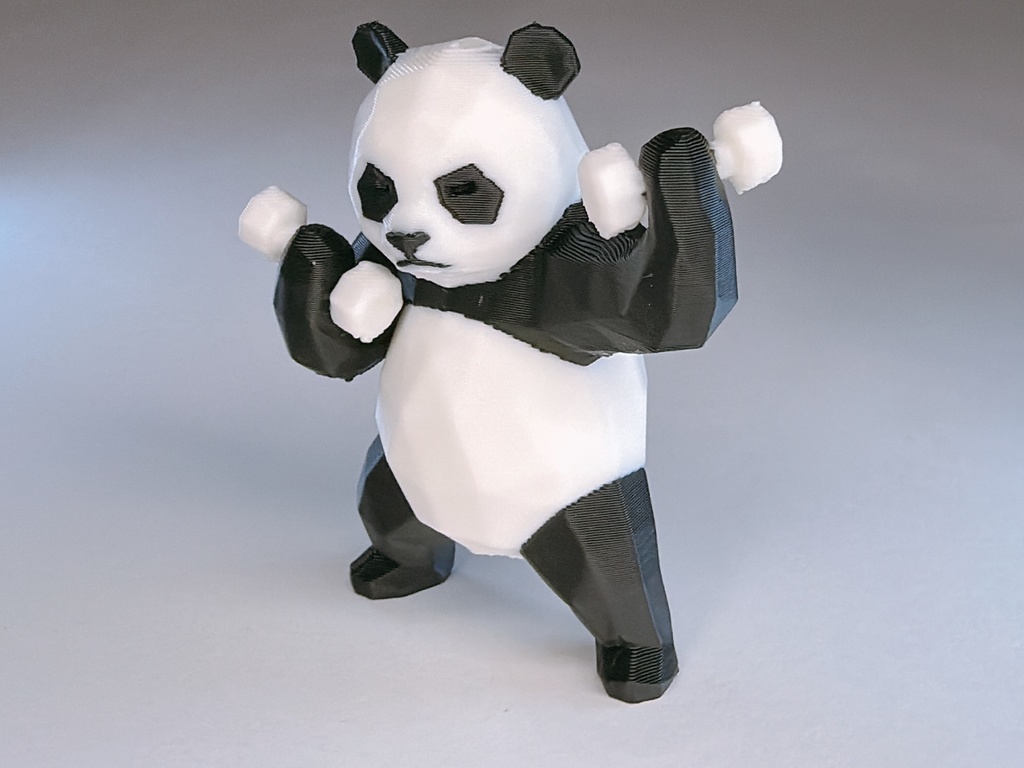 筋トレパンダ&肉まんパンダ&巨大小籠包の3Dプリント用データ(色分け済みの3mf)