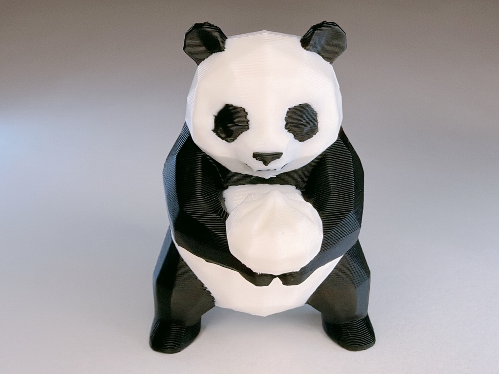 筋トレパンダ&肉まんパンダ&巨大小籠包の3Dプリント用データ(色分け済みの3mf)