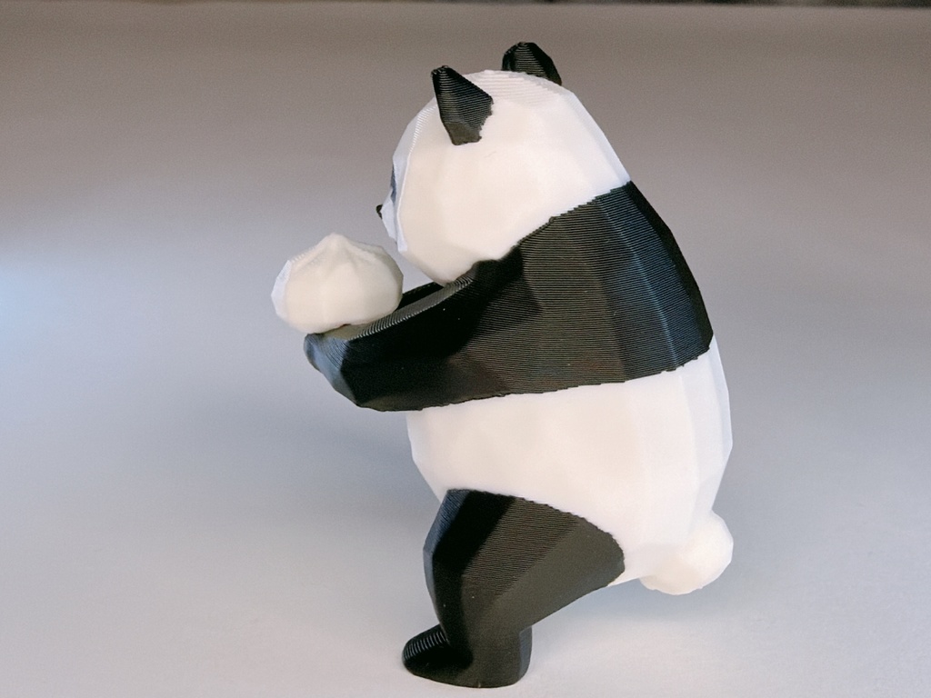 筋トレパンダ&肉まんパンダ&巨大小籠包の3Dプリント用データ(色分け済みの3mf)