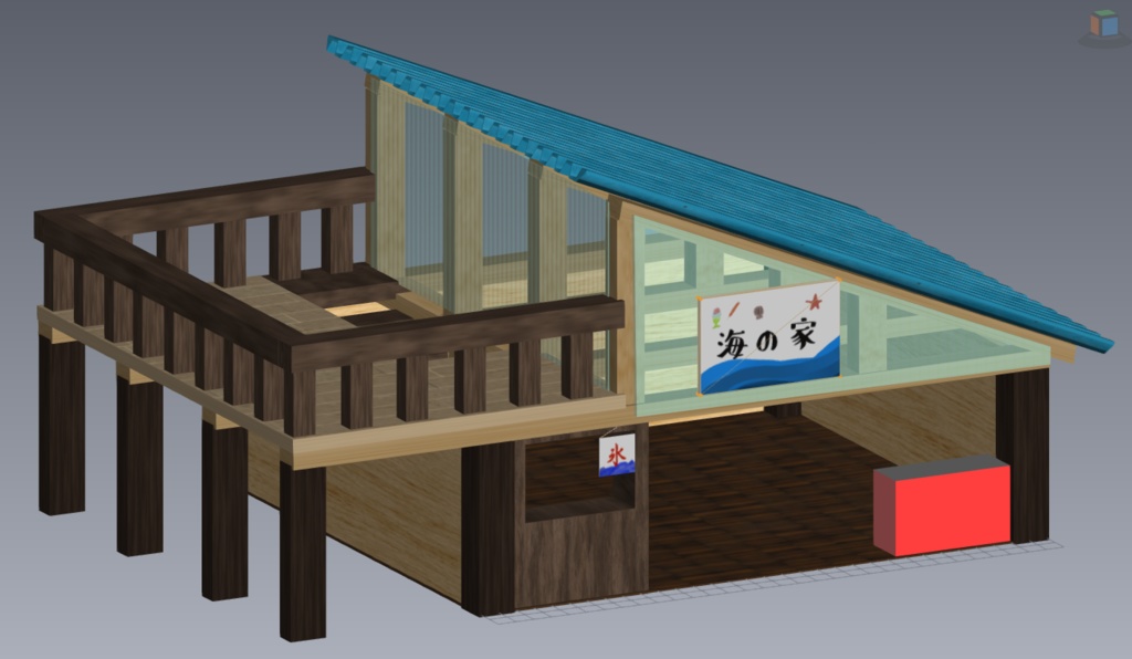 【3Dモデル】海の家【無料版あり】
