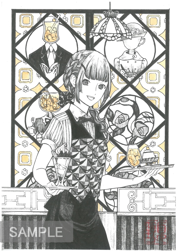 2L原画「喫茶店」