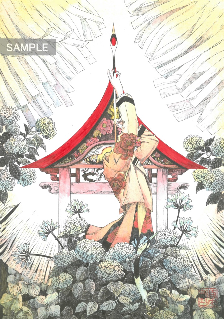 A4原画「7月の神事」