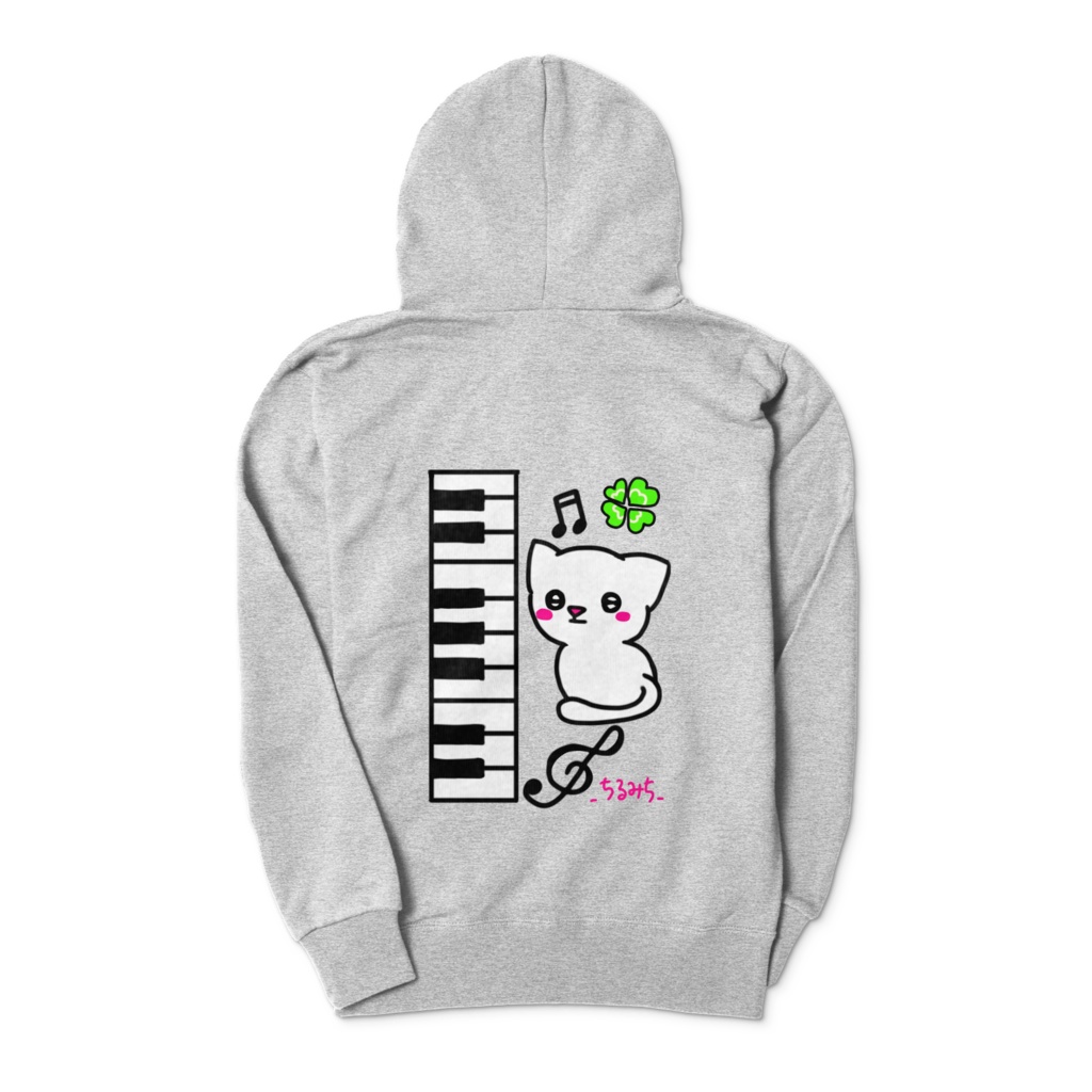 _ちるみち_前開きパーカー【グレー】