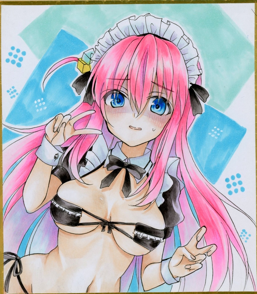 手描きイラスト ぼっちざろっく 後藤ひとり ぼっちちゃん 直筆色紙