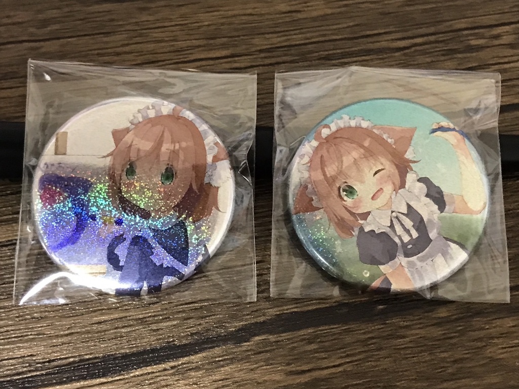 めっちゃキラキラしてるﾈｺﾁｬﾝ缶バッジセット