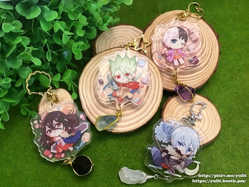 石男子&天然石◆極厚アクリルキーホルダー