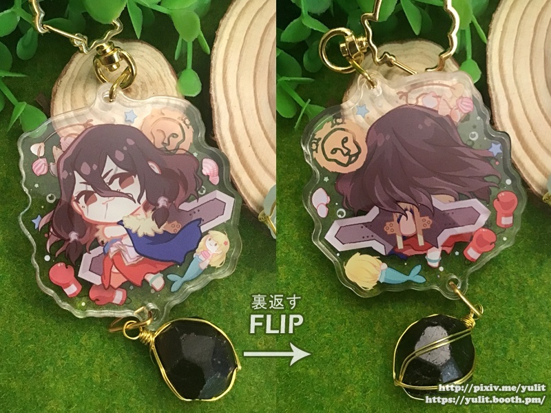 石男子&天然石◆極厚アクリルキーホルダー