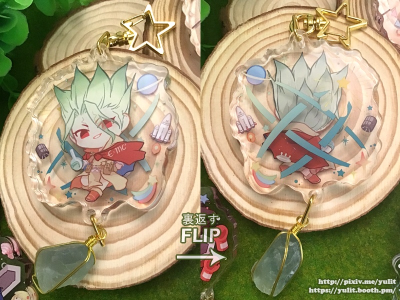 石男子&天然石◆極厚アクリルキーホルダー