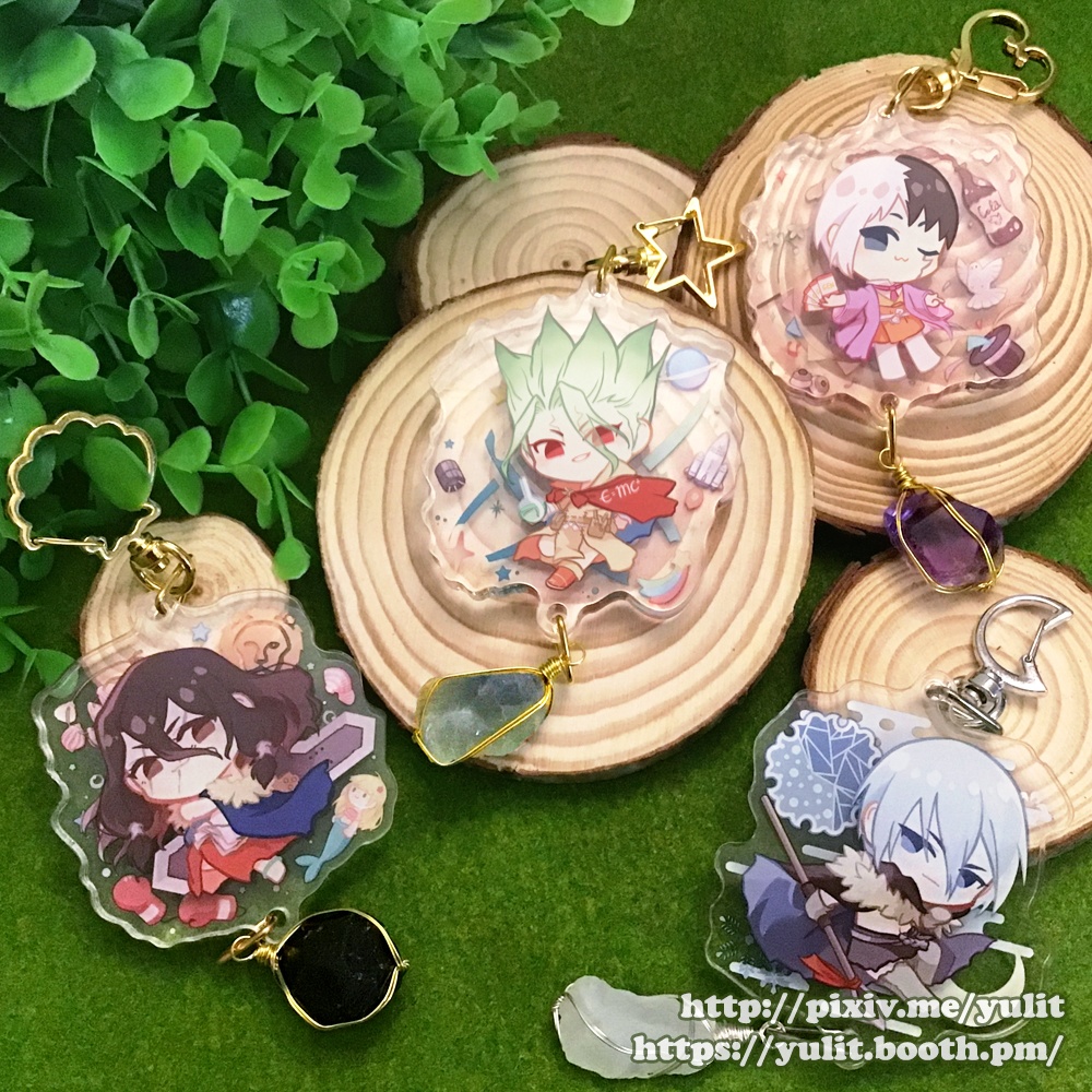 石男子&天然石◆極厚アクリルキーホルダー
