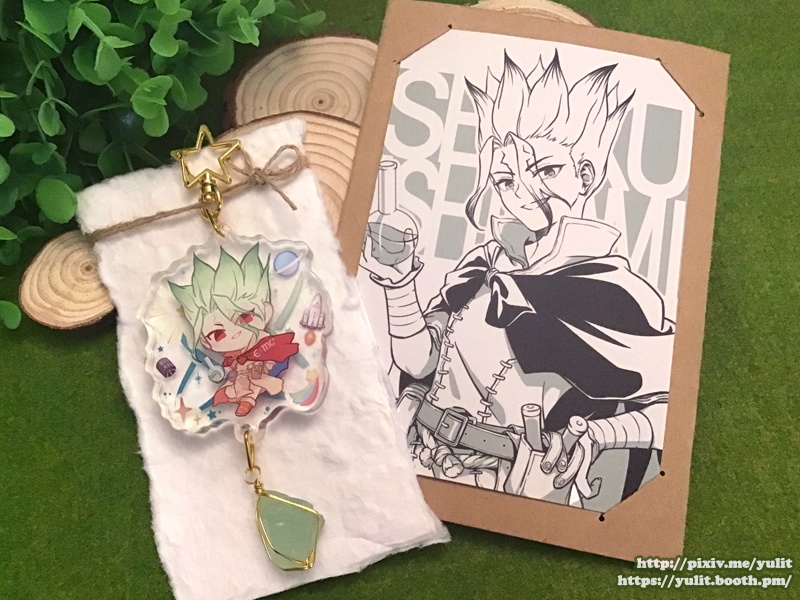 石男子&天然石◆極厚アクリルキーホルダー