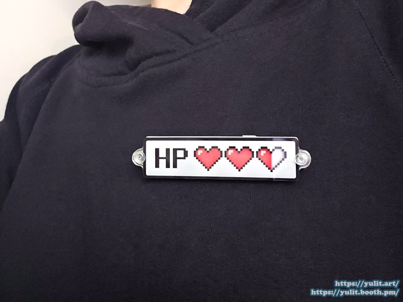増えたり減ったりできるレトロゲームHPゲージ◆アクリルバッジ